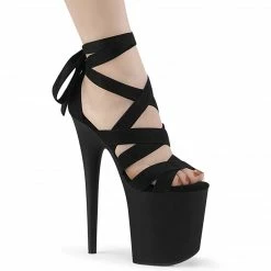 Pleaser Exotic Dancing FLAMINGO-876 - Blk Faux Suede/Blk Matte