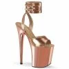 Pleaser Exotic Dancing FLAMINGO-891 - Rose Gold Metallic Pu/Rose Gold Chrome