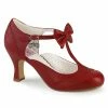 Pin Up Couture FLAPPER-11 - Red Faux Leather
