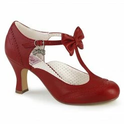 Pin Up Couture FLAPPER-11 - Red Faux Leather