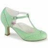 Pin Up Couture FLAPPER-26 - Mint Faux Leather