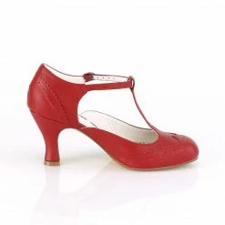 Pin Up Couture FLAPPER-26 - Red Faux Leather