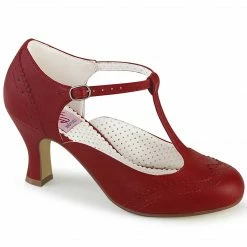 Pin Up Couture FLAPPER-26 - Red Faux Leather