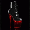 Pleaser FLASHDANCE-1020-8 - Blk Pat/Clr Exotic Dancing