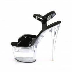 Pleaser FLASHDANCE-709 - Blk Pat/Clr Exotic Dancing