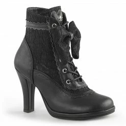 Demonia Punk & Goth GLAM-200 - Blk Vegan Leather-Lace