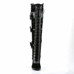 Demonia Punk & Goth GLAM-300 - Blk Vegan Leather-Velvet