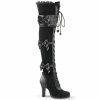 Demonia Punk & Goth GLAM-300 - Blk Vegan Leather-Velvet