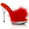 Fabulicious GLORY-501F-8 - Red Faux Leather-Fur/Clr Party & Prom