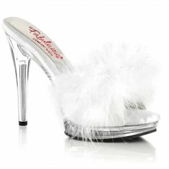 Fabulicious GLORY-501F-8 - Wht Faux Leather-Fur/Clr Party & Prom