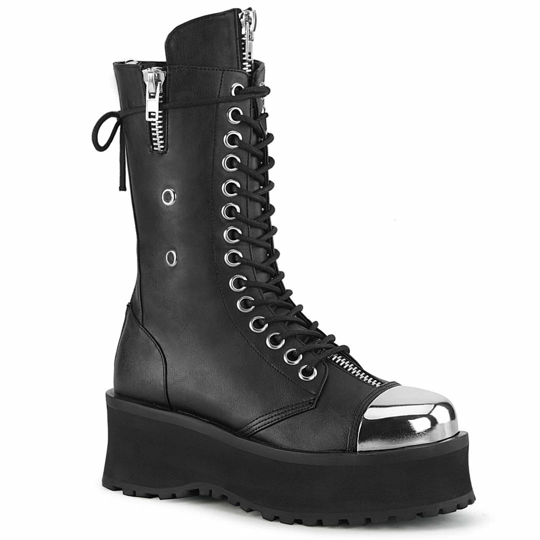 Demonia Punk & Goth GRAVEDIGGER-14 - Blk Vegan Leather 3 Demonia Punk & Goth GRAVEDIGGER-14 - Blk Vegan Leather