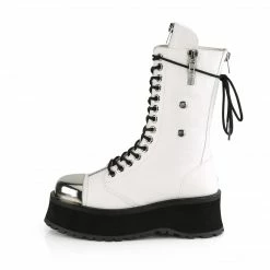 Demonia GRAVEDIGGER-14 - Wht Vegan Leather