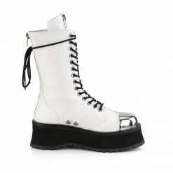 Demonia GRAVEDIGGER-14 - Wht Vegan Leather
