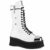 Demonia GRAVEDIGGER-14 - Wht Vegan Leather