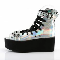 Demonia GRIP-105 - Slv Hologram Vegan Leather 9 Demonia GRIP-105 - Slv Hologram Vegan Leather