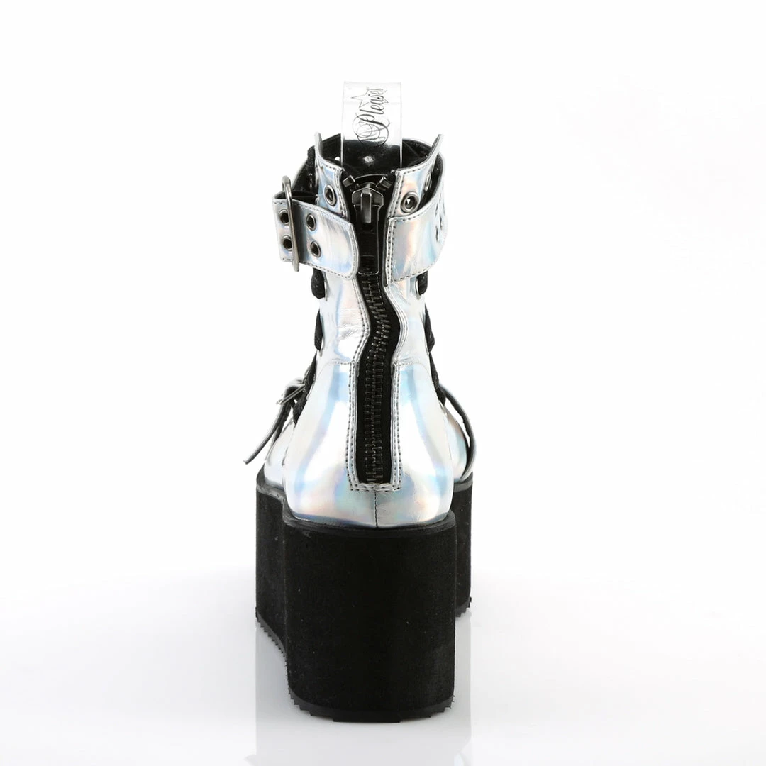 Demonia GRIP-105 - Slv Hologram Vegan Leather 6 Demonia GRIP-105 - Slv Hologram Vegan Leather