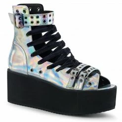 Demonia GRIP-105 - Slv Hologram Vegan Leather