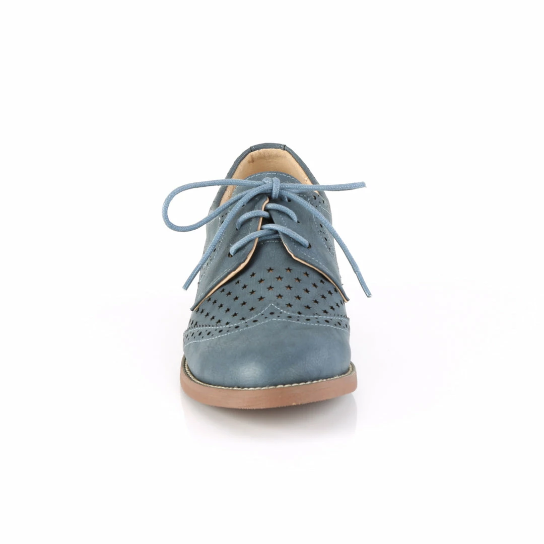 Pin Up Couture Vintage & Retro HEPBURN-26 - Stone Blue Faux Leather 4 Pin Up Couture Vintage & Retro HEPBURN-26 - Stone Blue Faux Leather