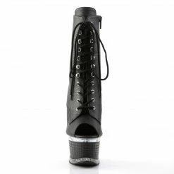 Pleaser Exotic Dancing ILLUSION-1021 - Blk Faux Leather/Blk Matte