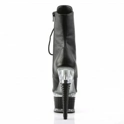 Pleaser Exotic Dancing ILLUSION-1021 - Blk Faux Leather/Blk Matte