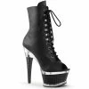 Pleaser Exotic Dancing ILLUSION-1021 - Blk Faux Leather/Blk Matte