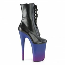 Pleaser INFINITY-1020BP - Blk Faux Leather/Blue-Purple Ombre Exotic Dancing