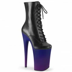 Pleaser INFINITY-1020BP - Blk Faux Leather/Blue-Purple Ombre Exotic Dancing