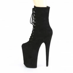 Pleaser INFINITY-1020FS - Blk Faux Suede/Blk Faux Suede