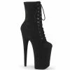 Pleaser INFINITY-1020FS - Blk Faux Suede/Blk Faux Suede
