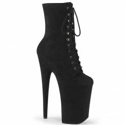 Pleaser INFINITY-1020FS - Blk Faux Suede/Blk Faux Suede