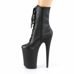 Pleaser INFINITY-1020PK - Blk Faux Leather/Blk Matte Exotic Dancing