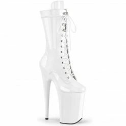 Pleaser INFINITY-1050 - Wht Pat/Wht Exotic Dancing