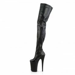 Pleaser INFINITY-4000 - Blk Str Faux Leather/Blk Matte