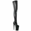 Pleaser INFINITY-4000 - Blk Str Faux Leather/Blk Matte
