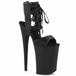 Pleaser Exotic Dancing INFINITY-900-14 - Blk Quilted Faux Leather/Blk Matte
