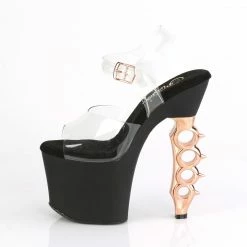 Pleaser IRONGRIP-708 - Clr/Blk Matte-Copper Brushed