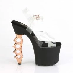 Pleaser IRONGRIP-708 - Clr/Blk Matte-Copper Brushed