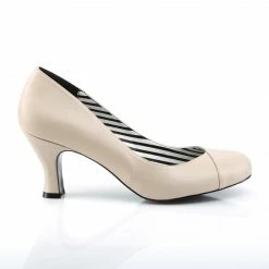 Pleaser Pink Label JENNA-01 - Cream Faux Leather 11 Pleaser Pink Label JENNA-01 - Cream Faux Leather