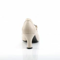 Pleaser Pink Label JENNA-06 - Cream Faux Leather-Pat