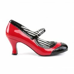 Pleaser Pink Label JENNA-06 - Red-Blk Pat 11 Pleaser Pink Label JENNA-06 - Red-Blk Pat