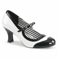 Pleaser Pink Label JENNA-06 - Wht-Blk Pat