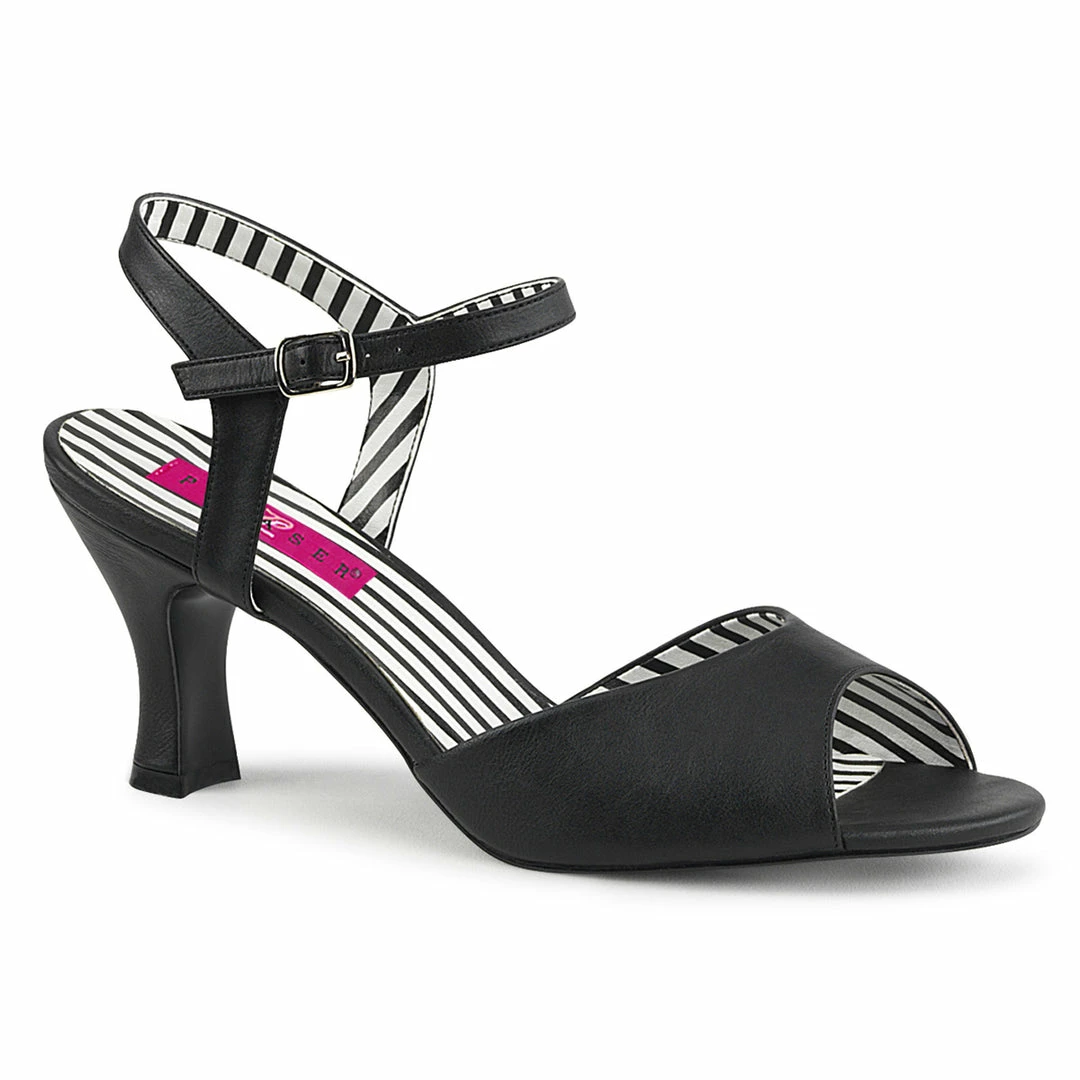 Pleaser Pink Label JENNA-09 - Blk Faux Leather 3 Pleaser Pink Label JENNA-09 - Blk Faux Leather