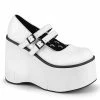 Demonia KERA-08 - Wht Vegan Leather