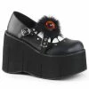Demonia Punk & Goth KERA-11 - Blk-Wht Vegan Leather