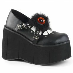Demonia Punk & Goth KERA-11 - Blk-Wht Vegan Leather