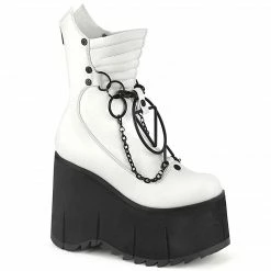 Demonia Punk & Goth KERA-130 - Wht Vegan Leather