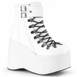 Demonia KERA-21 - Wht Vegan Leather Punk & Goth