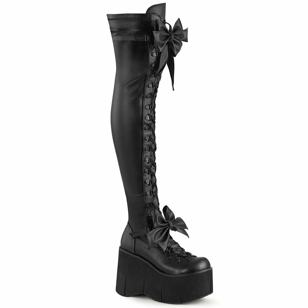 Demonia KERA-303 - Blk Stretch Vegan Leather Punk & Goth 3 Demonia KERA-303 - Blk Stretch Vegan Leather Punk & Goth