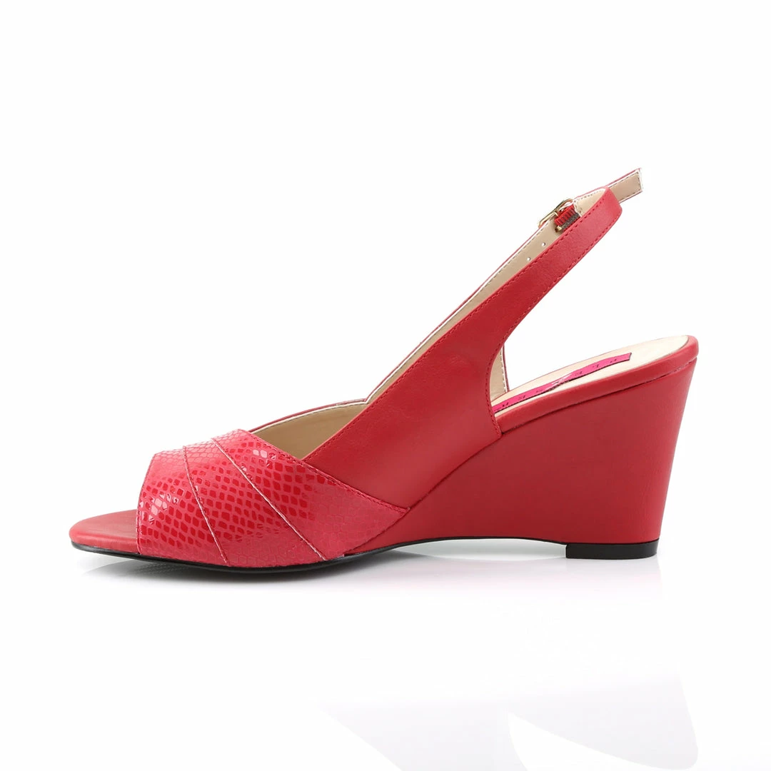 Pleaser Pink Label KIMBERLY-01SP - Red Faux Leather 5 Pleaser Pink Label KIMBERLY-01SP - Red Faux Leather
