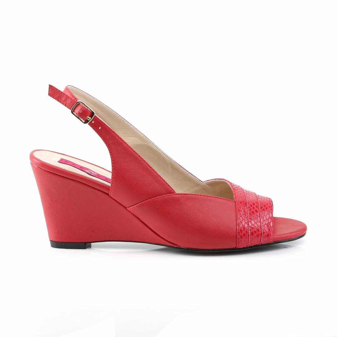 Pleaser Pink Label KIMBERLY-01SP - Red Faux Leather 7 Pleaser Pink Label KIMBERLY-01SP - Red Faux Leather